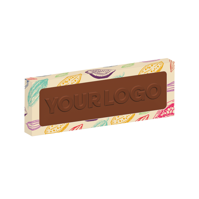 Eco Window Box – 12 Baton Bar – Milk Chocolate³ – 3D Branding