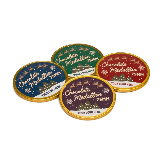 Winter Collection – Medallion – 75mm – Foiled Chocolate